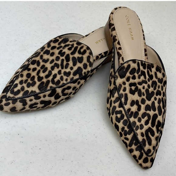 Cole Haan Piper Leopard Print Calf Hair Mules - Picture 7 of 11